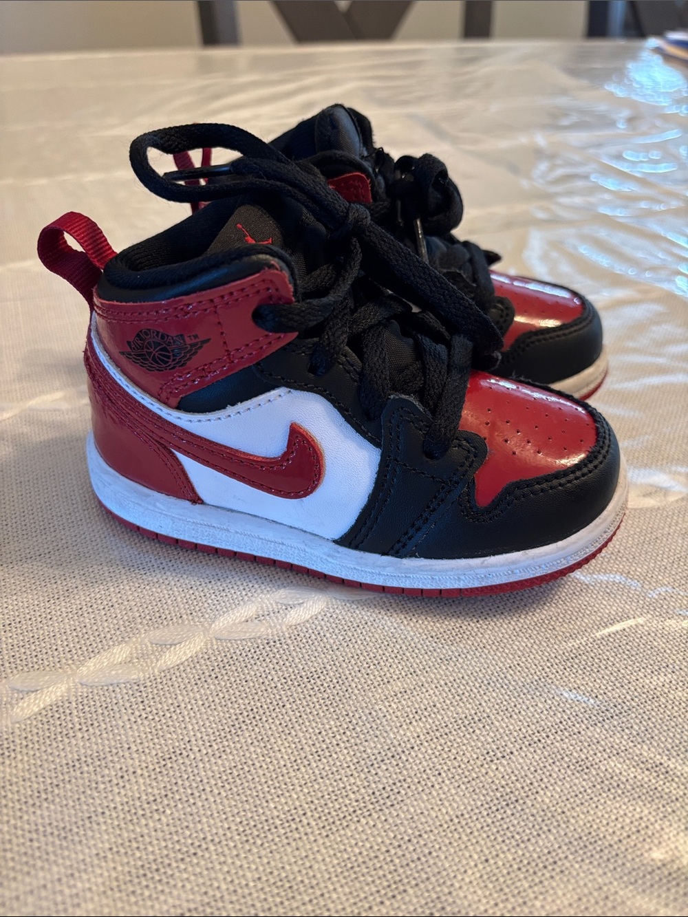 Nike Jordan toddler Black Red White High-Top Sneakers